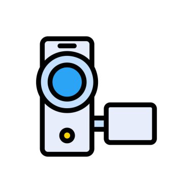 kamera vektörü düz renk simgesi