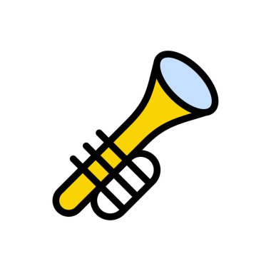 müzik vektörü düz renk simgesi