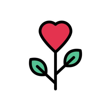 sevgi vektörü düz renk simgesi