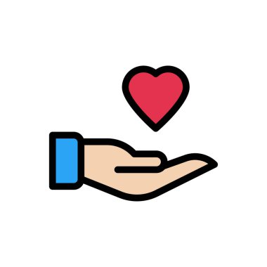 sevgi vektörü düz renk simgesi