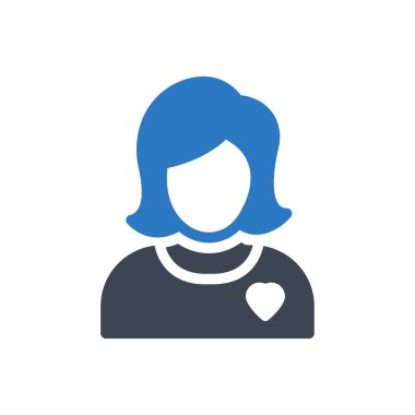 kız vektör renk simgesi