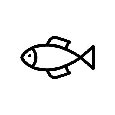 Deniz ürünleri vektörü ince çizgi simgesi