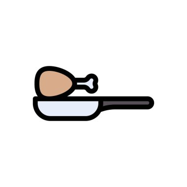 biftek vektörü düz renk simgesi