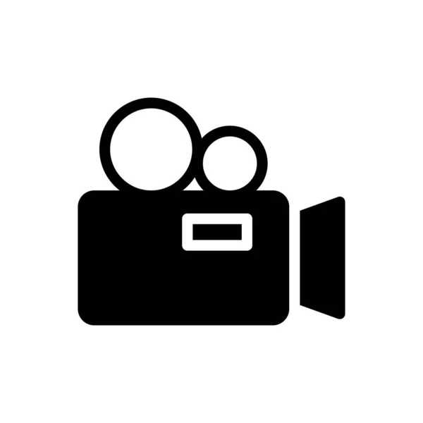 Video Vector Glifo Icono Plano — Vector de stock