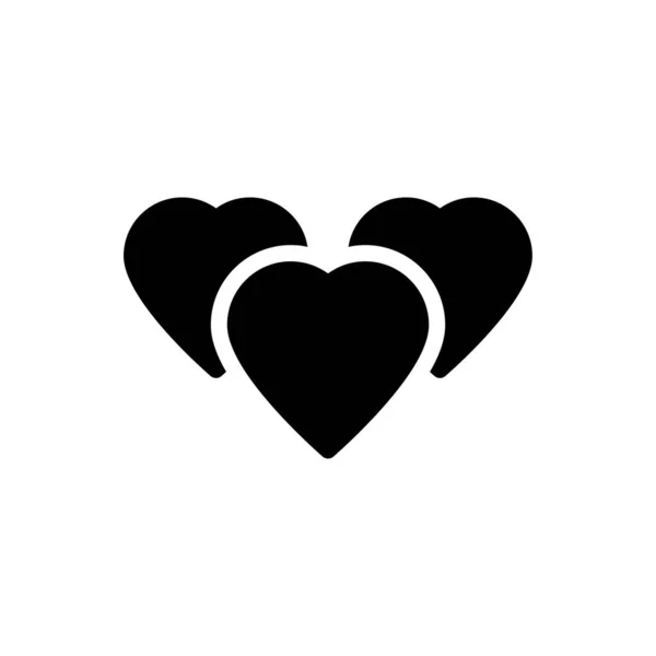 Corazón Vector Glifo Icono Plano — Archivo Imágenes Vectoriales