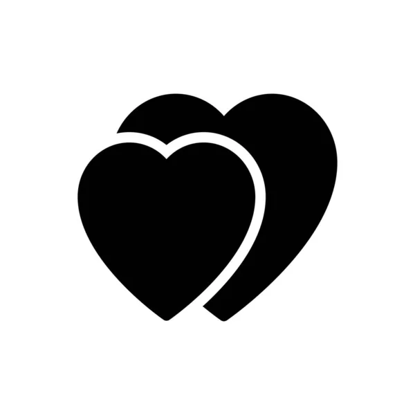 Amour Vecteur Glyphe Plat Icône — Image vectorielle