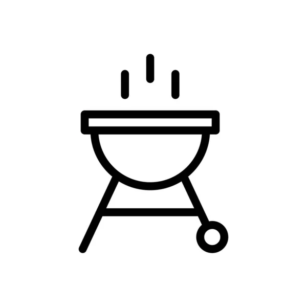 Grill Vektor Dünne Linie Symbol — Stockvektor