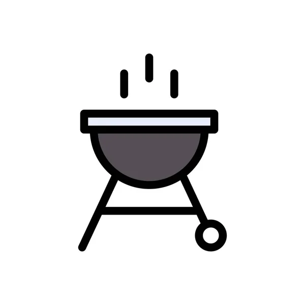 Vector Barbacoa Icono Color Plano — Vector de stock