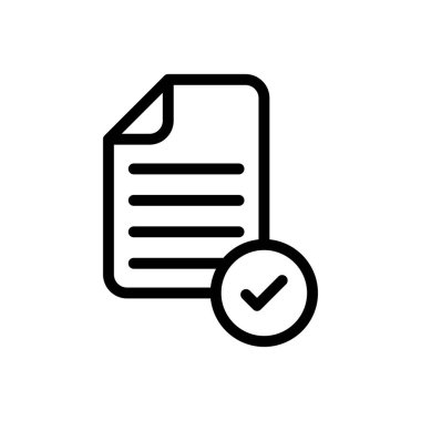 belge vektörü ince çizgi simgesi