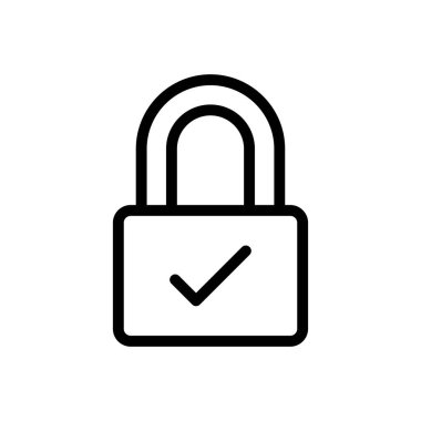 Güvenlik vektörü ince çizgi simgesi