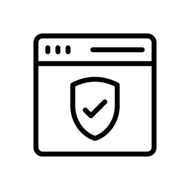 Güvenlik vektörü ince çizgi simgesi