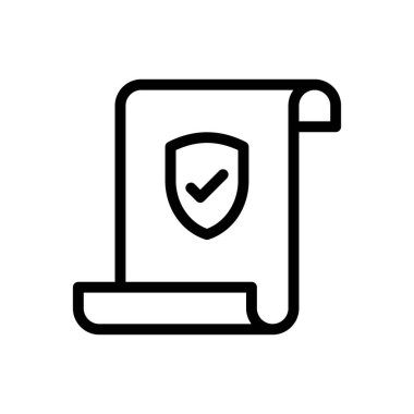 Güvenlik vektörü ince çizgi simgesi