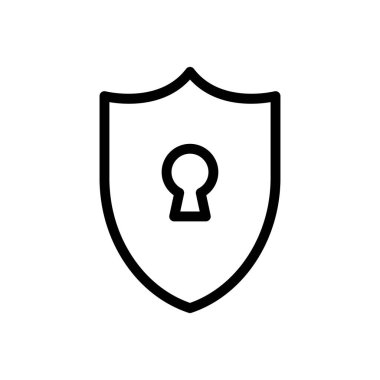 vektör ince çizgi simgesini kilitle