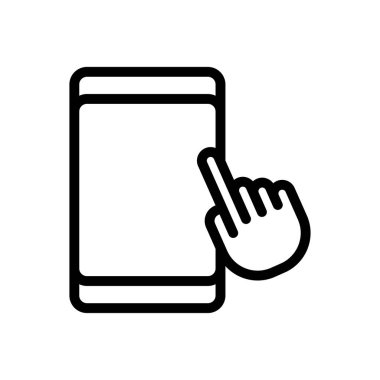 dokunmatik vektör ince çizgi simgesi