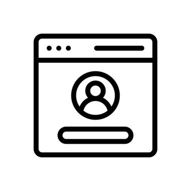 Web sayfası ince çizgi simgesi