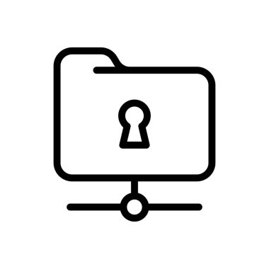 Güvenli vektör ince çizgi simgesi