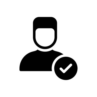 Doğrulanmış vektör glyph düz simgesi