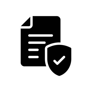 Güvenlik vektörü glyph düz simgesi