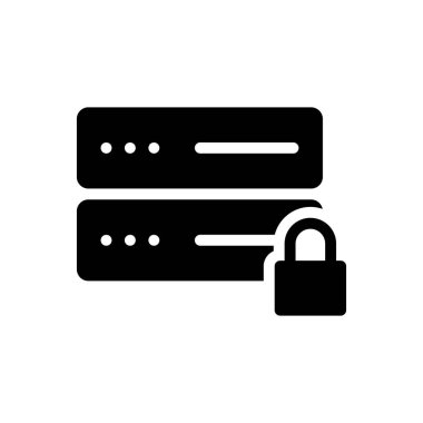 Güvenlik vektörü glyph düz simgesi