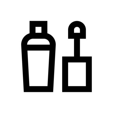 makyaj vektörü ince çizgi simgesi