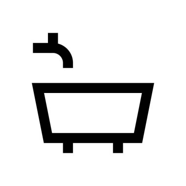 küvet vektörü ince çizgi simgesi