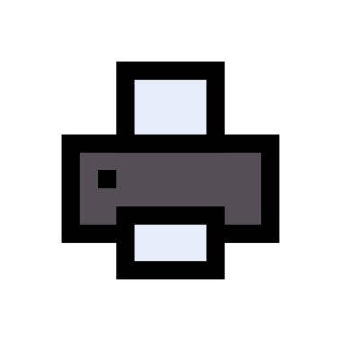 yazdırma vektörü düz renk simgesi