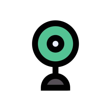 kamera vektörü düz renk simgesi