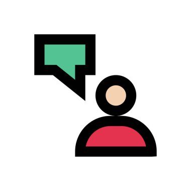 ileti vektörü düz renk simgesi