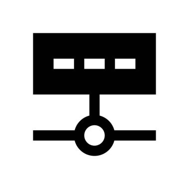 bağlantı tüp vektörü glyph düz simgesi