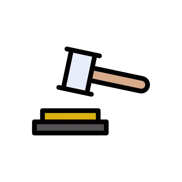 Court Vector Flat Color Icon — Stock Vector