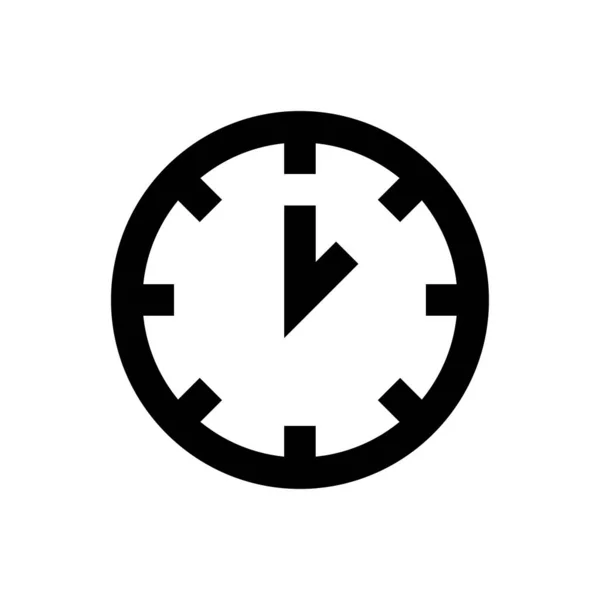 Klok Vector Dunne Lijn Pictogram — Stockvector