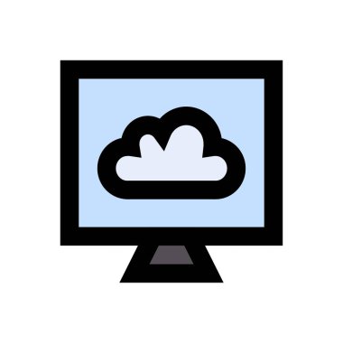 bulut vektörü düz renk simgesi