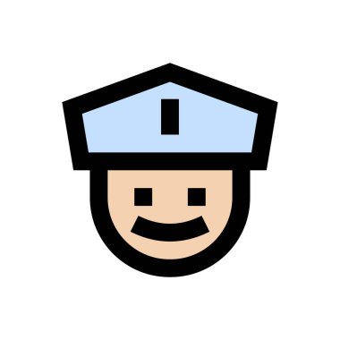 Memur vektör düz renk simgesi