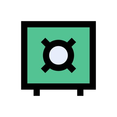 güvenlik vektörü düz renk simgesi