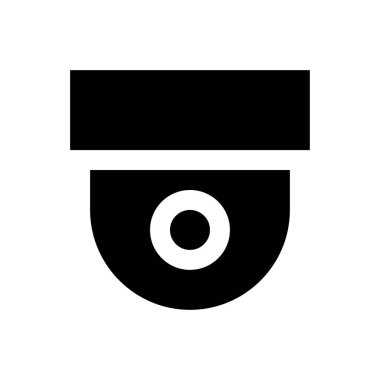 Güvenlik vektörü glyph düz simgesi