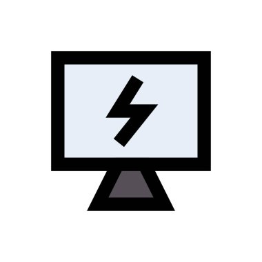 ekran vektörü düz renk simgesi