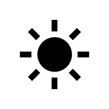 Güneş vektörü düz simgesi