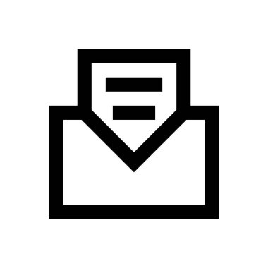 e-posta vektörü ince satır simgesi