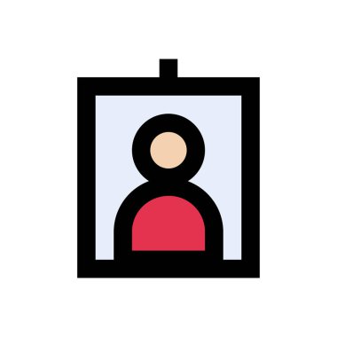 id vektör düz renk simgesi