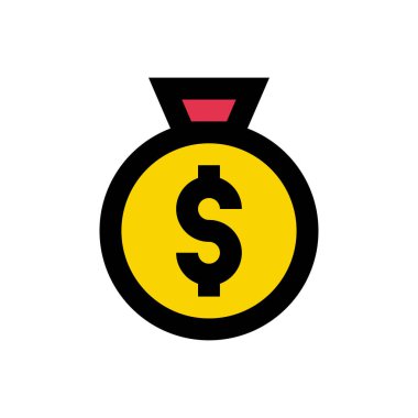 Dolar vektörü düz renk simgesi