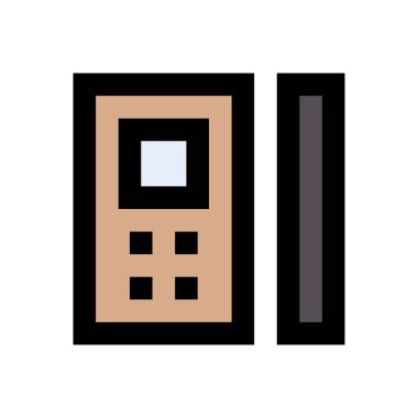 telefon vektörü düz renk simgesi