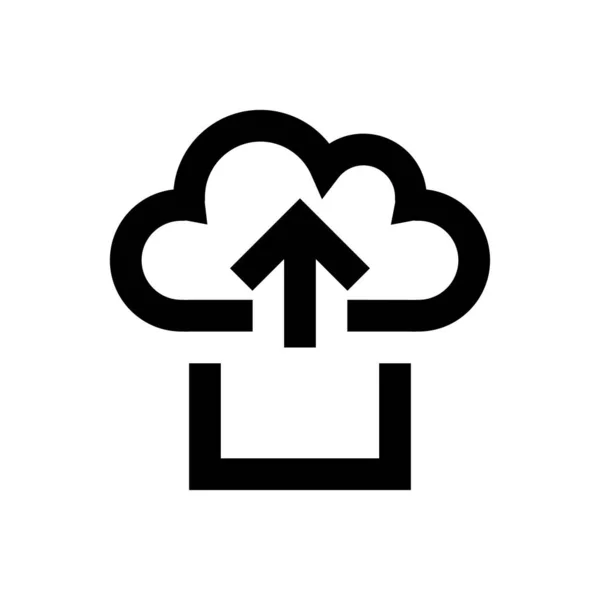 Ikona Tenké Čáry Vektoru Cloudu — Stockový vektor