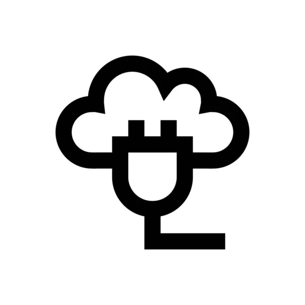 Nube Vector Delgada Línea Icono — Archivo Imágenes Vectoriales