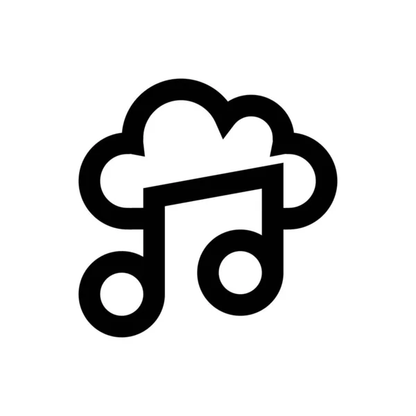 Muziek Vector Dunne Lijn Pictogram — Stockvector