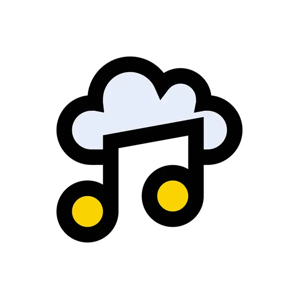 Vector Música Icono Color Plano — Vector de stock