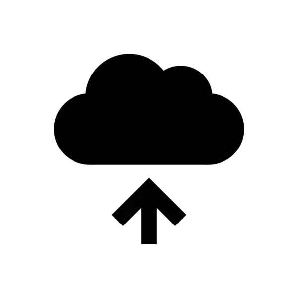 Ikona Plochého Vektorového Glyfu Cloudu — Stockový vektor