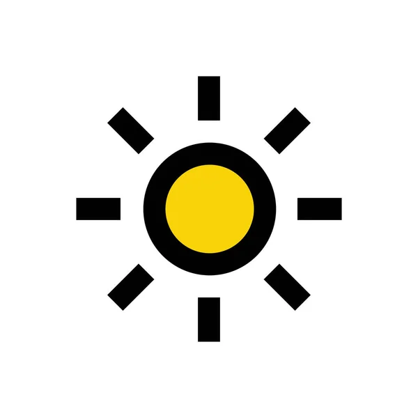 Значок Плоского Цвета Солнечного Вектора — стоковый вектор