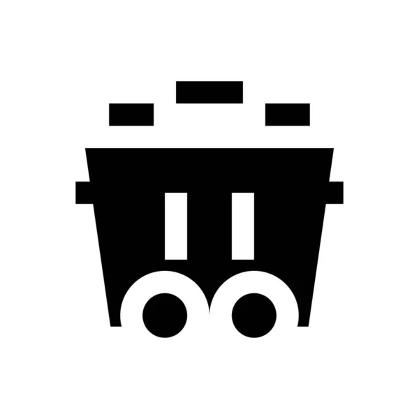 Trolley Vektor Glyphen Flaches Symbol — Stockvektor