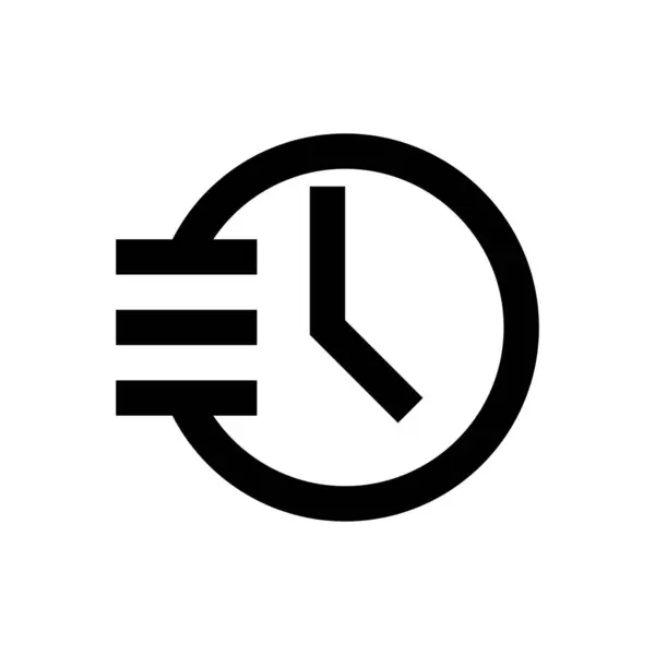 Horloge Vecteur Ligne Mince Icône — Image vectorielle