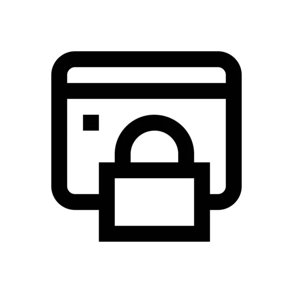 Lock Vector Thin Line Icon — Stock Vector